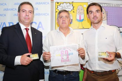 Representantes del Ademar y de Abanca en la presentación de la campaña de socios.