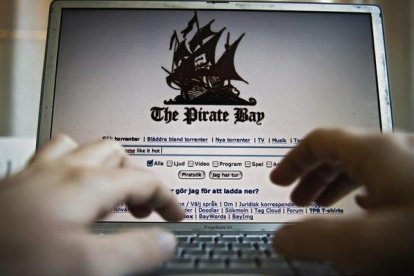 Imagen de archivo de la portada principal de la página web The Pirate Bay.