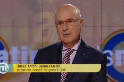Josep Antoni Duran Lleida, entrevistado en 'Els matins' de TV-3, esta mañana.