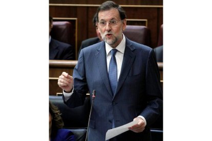 Mariano Rajoy durante su intervención ayer en el Congreso.