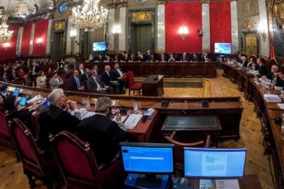 La Sala de Plenos del Tribunal Supremo durante el juicio del procés