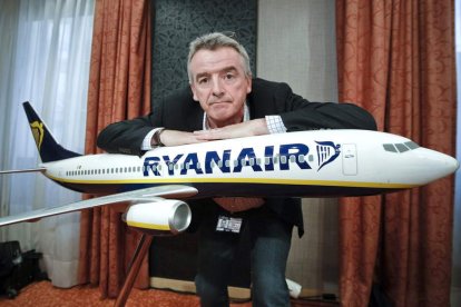 Michael O’Leary, durante la rueda de prensa en Madrid.