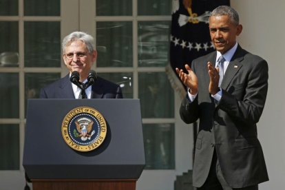 El juez Merrick Garland junto al presidente Barack Obama.