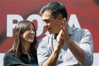 El secretario del PSOE, Pedro Sánchez, durante su intervención en la fiesta de la Rosa del PSC. A.D.