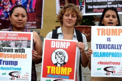 Manifestación de mujeres en Bangalore (India).