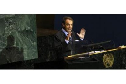 José Luis Rodríguez Zapatero, durante su intervención ante el pleno de la Asamblea General de la ONU