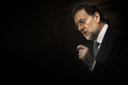 Mariano Rajoy, presidente del Gobierno, durante el Pleno sobre los acuerdos del Consejo Europeo