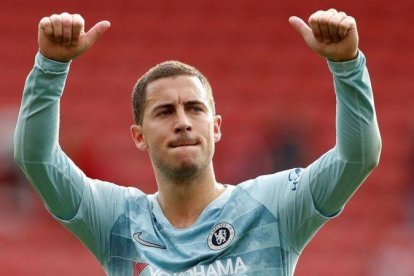 Eden Hazard, la estrella del Chelsea, tras un gol reciente.