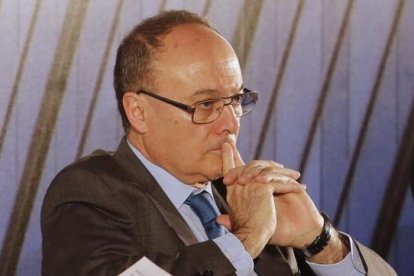 Luis Maria Linde, durante un encuentro del sector financiero, el pasado 8 abril en Madrid.