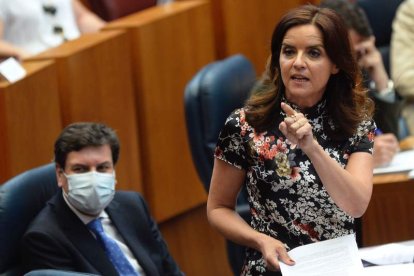 Ana Carlota Amigo durante el último pleno de las Cortes. NACHO GALLEGO