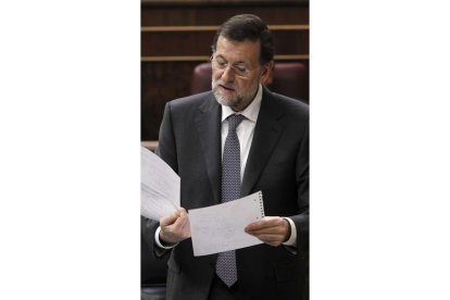 El jefe del Ejecutivo, Mariano Rajoy, en su intervención.