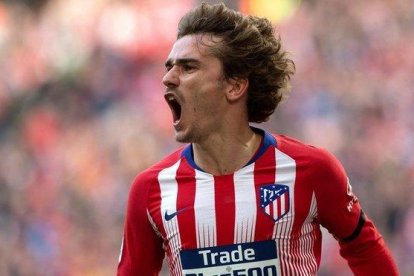 Griezmann celebra un gol con el Atlético la pasada temporada.