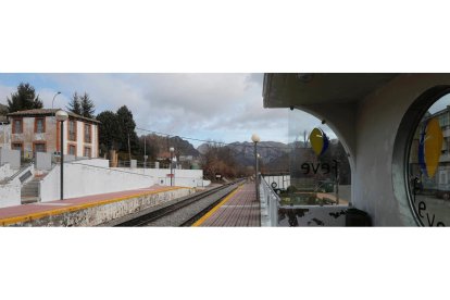 Vía de ancho métrico en la estación de La Vecilla. DL