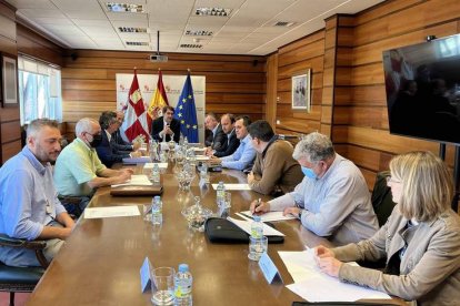 Un momento de la reunión del consejero con las organizaciones profesionales. DL