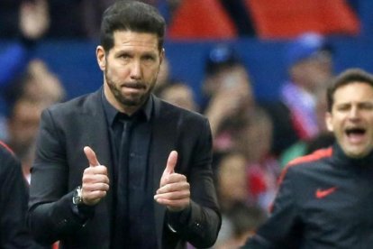 Diego Simeone (46 años), durante el partido entre el Atlético y el Bayern.