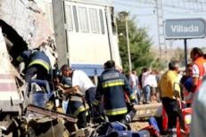 Trabajos de los servicios de rescate, el día del accidente el 21 de agosto