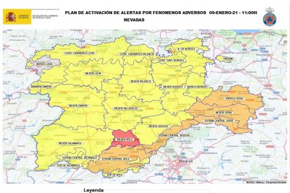 Mapa de alerta de la delegación del Gobierno. DL