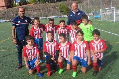 Equipo del Atlético Bembibre B de categoría benjamín. M. MACÍAS