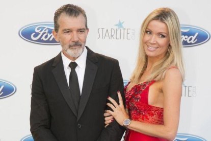 Antonio Banderas y Nicole Kimpel, en la gala Starlite, el pasado sábado en Marbella.