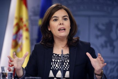 La vicepresidenta del Gobierno en funciones, Soraya Sáenz de Santamaría.