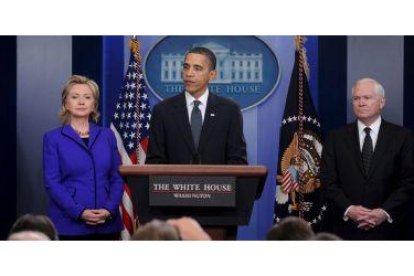 Obama, durante su comparecencia de hoy en la Casa Blanca.