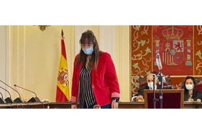 La joven, durante el juicio en León. MAZ