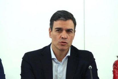 El líder del PSOE, Pedro Sánchez, el viernes en la sede del partido.