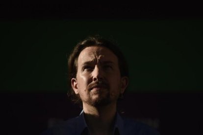 Pablo Iglesias durante un mitin de la campaña del 26-J.