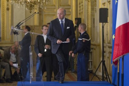 El ministro francés de Exteriores, Laurent Fabius, este martes, en París.