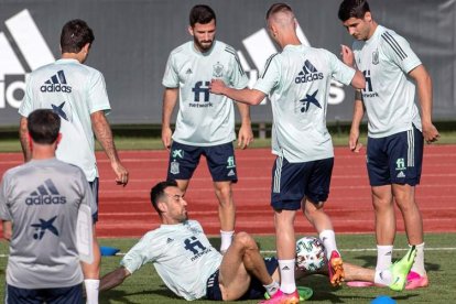 Los jugadores no pueden entrenar en grupo por ahora. PABLO GARCÍA