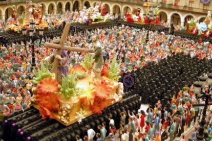 Detalle del Nazareno, en la Plaza Mayor