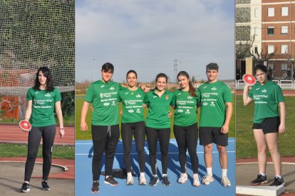 Los siete representantes del ULE Sprint en el Nacional de lanzamientos largos. ULE SPRINT