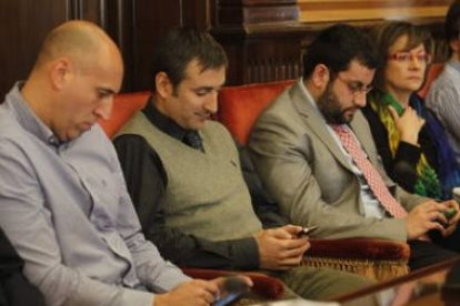 José Antonio Díez, Francisco Gutiérrez e Iván García del Blanco, en el pleno.