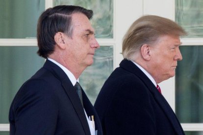 Donald Trump y Jair Bolsonaro en la Casa Blanca.