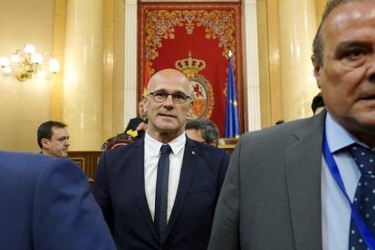 El político de ERC preso Raül Romeva, en el Senado.