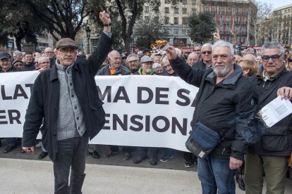 Jubilados protestan en Barcelona