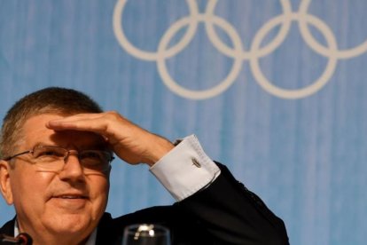 Thomas Bach, presidente del COI, en su comparecencia de este domingo en Río.