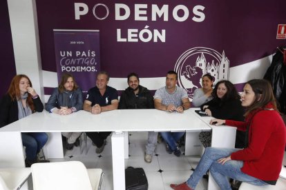 La eurodiputada de Podemos visitó ayer León. JESÚS