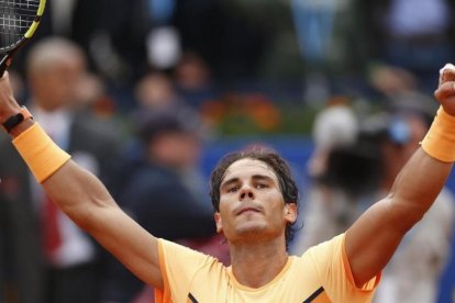 Nadal celebra su victoria ante el italiano Fognini en el torneo de Barcelona, el pasado 22 de abril