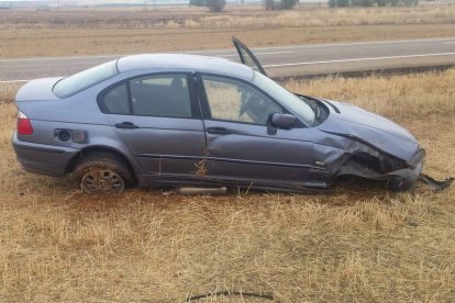 Estado en el que quedó el coche del jugador ademarista tras el accidente. DL