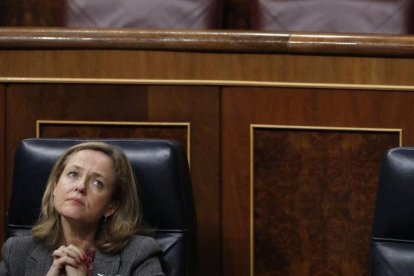 Nadia Calviño, en el Congreso.