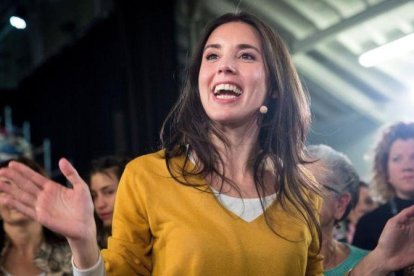 La portavoz de Unidos Podemos en el Congreso, Irene Montero, en el acto La vida, en el centro.