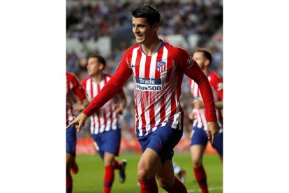 Álvaro Morata ya suma tres tantos en Liga con el Atlético de Madrid. JUAN HERRERO