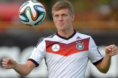 Toni Kroos, durante un partido con la selección de Alemania.