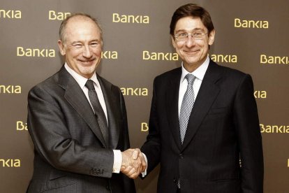 Rodrigo Rato y el nuevo presidente de Bankia, José Ignacio Goirigolzarri.