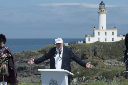 El candidato republicano a la Casa Blanca, Donald Trump, en Tumberry, Escocia.