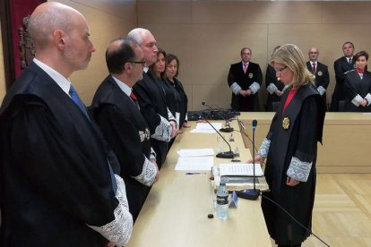 Ana María Lourido, cuando juró como magistrada ante el TSJ. ICAL