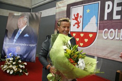 María José Álvarez en un homenaje a su padre.