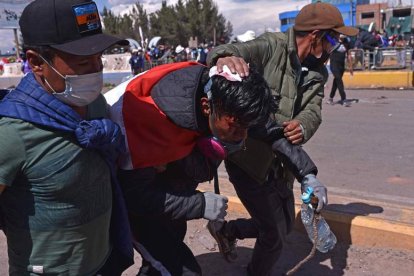 Imagen de un herido en las manifestaciones. STRINGER