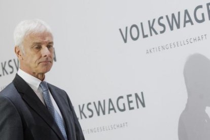 El presidente de Volkswagen, Matthias Müller, en la presentación de los resultados en Wolfsburg.